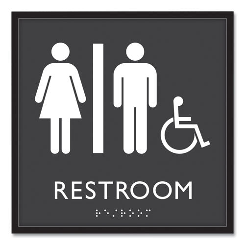 Headline Sign Ada Sign Unisex Accessible Restroom Plastic 8x8 Clear ...