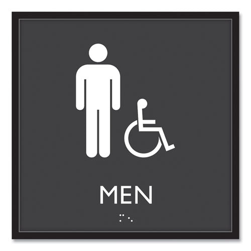 Headline Sign Ada Sign Men Accessible Plastic 8x8 Clear/white