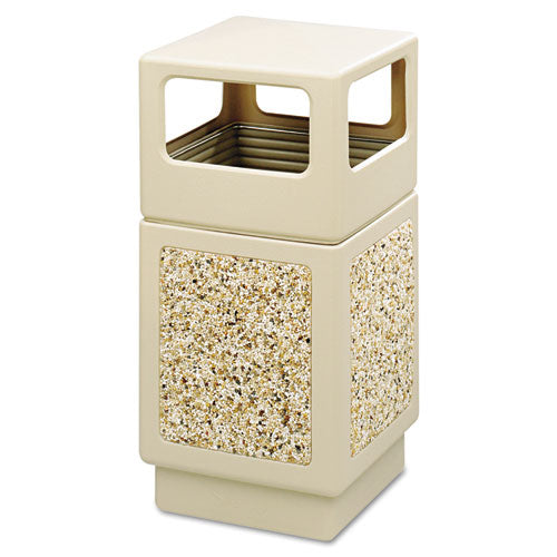 Safco Canmeleon Aggregate Panel Receptacles Side-open 38 Gal Polyethylene Tan