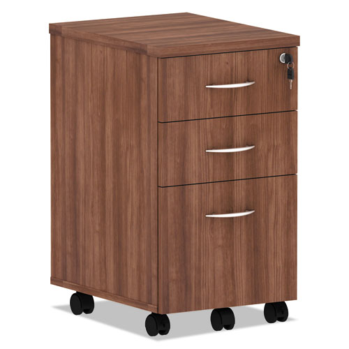 Alera Valencia Series Mobile Pedestal File, Left/right, 3-drawer: Box/box/file, Legal/letter, Gray, 15.88 X 20.5 X 28.39