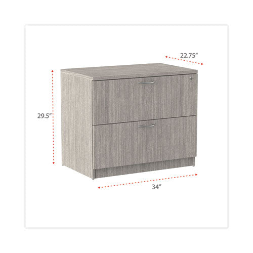 Alera Valencia Series Lateral File, 2 Legal/letter-size File Drawers, Gray, 34" X 22.75" X 29.5"