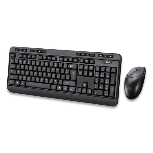 Wkb-1320cb Antimicrobial Wireless Desktop Keyboard And Mouse, 2.4 Ghz Frequency/30 Ft Wireless Range, Black