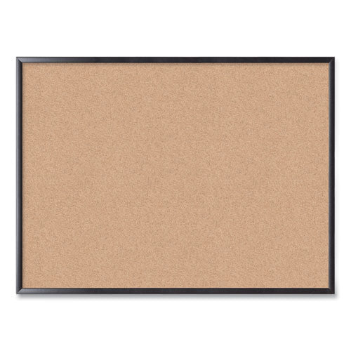 Cork Bulletin Board, 48 X 36, Natural Surface, Black Wood Frame