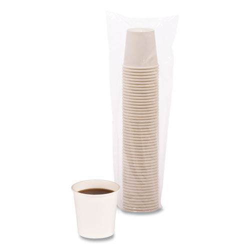 Paper Hot Cups, 4 Oz, White, 20 Cups/sleeve, 50 Sleeves/carton