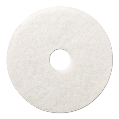 Polishing Floor Pads, 19" Diameter, White, 5/carton