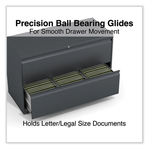 Lateral File, 2 Legal/letter-size File Drawers, Charcoal, 42" X 18.63" X 28"
