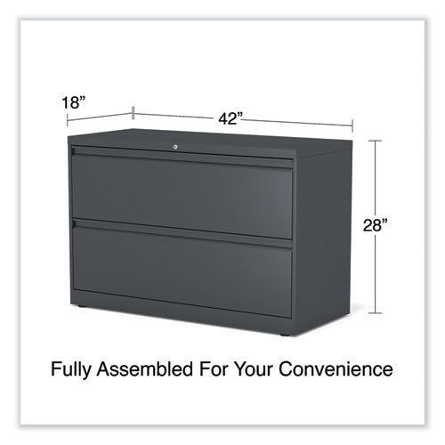 Lateral File, 2 Legal/letter-size File Drawers, Charcoal, 42" X 18.63" X 28"