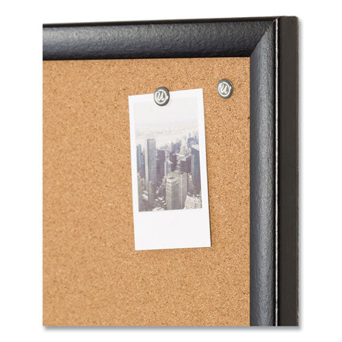Cork Bulletin Board, 36 X 24, Natural Surface, Black Wood Frame