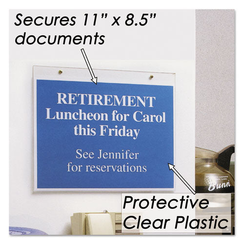 Clear Plastic Sign Holder, Wall Mount, 11 X 8.5