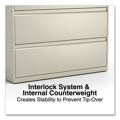 Lateral File, 5 Legal/letter/a4/a5-size File Drawers, Putty, 42" X 18.63" X 67.63"