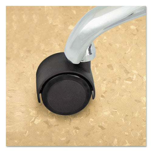 Duet Dual Wheels, Grip Ring Type C Stem, 2" Soft Polyurethane Wheel, Matte Black, 5/set