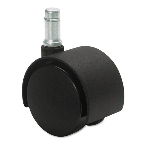 Duet Dual Wheels, Grip Ring Type C Stem, 2" Soft Polyurethane Wheel, Matte Black, 5/set