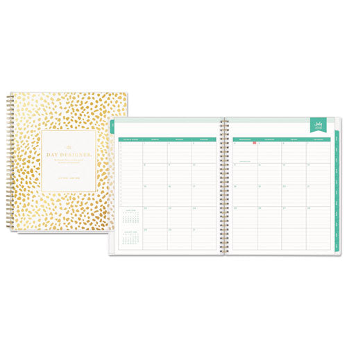 Day Designer Daily/monthly Frosted Planner, Rugby Stripe Artwork, 10x8, Black/white Cover, 12-month (july To June): 2022-2023