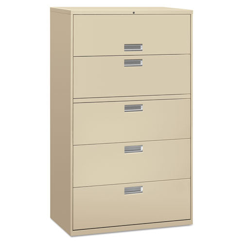 Lateral File, 5 Legal/letter/a4/a5-size File Drawers, Black, 42" X 18.63" X 67.63"