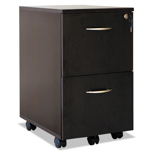 Alera Valencia Series Mobile Pedestal, Left Or Right, 2 Legal/letter-size File Drawers, Espresso, 15.38" X 20" X 26.63"