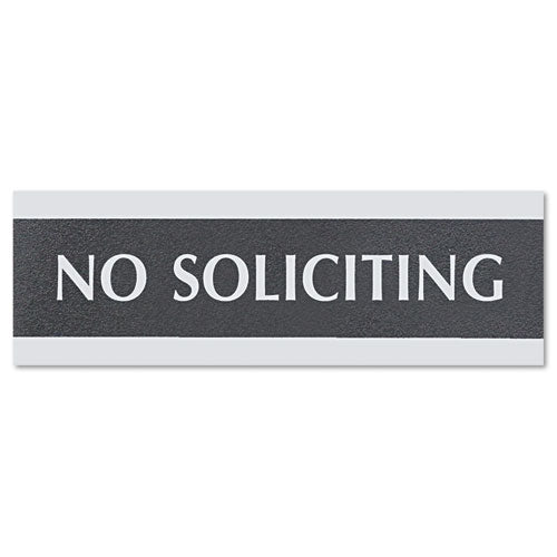Century Series Office Sign, Private, 9 X 3, Black/silver