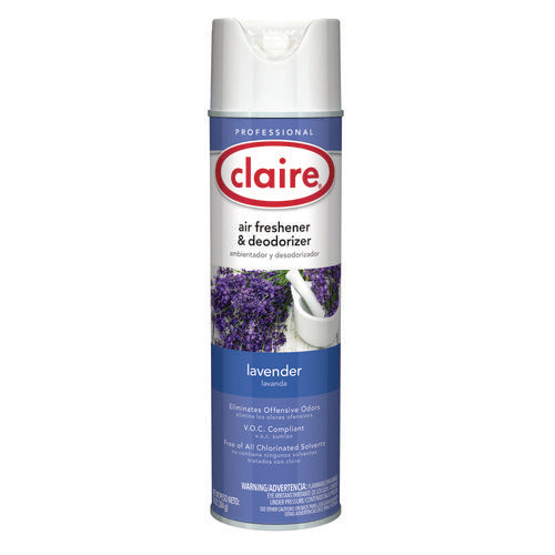 Claire Aerosol Air Freshener And Deodorizer Lavender 10 Oz Aerosol Spray 12 Cans