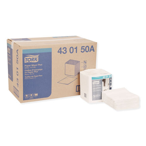 Tork Paper Wiper Plus 12.5x13 White 1/4 Fold 90/pack 12 Packs/Case