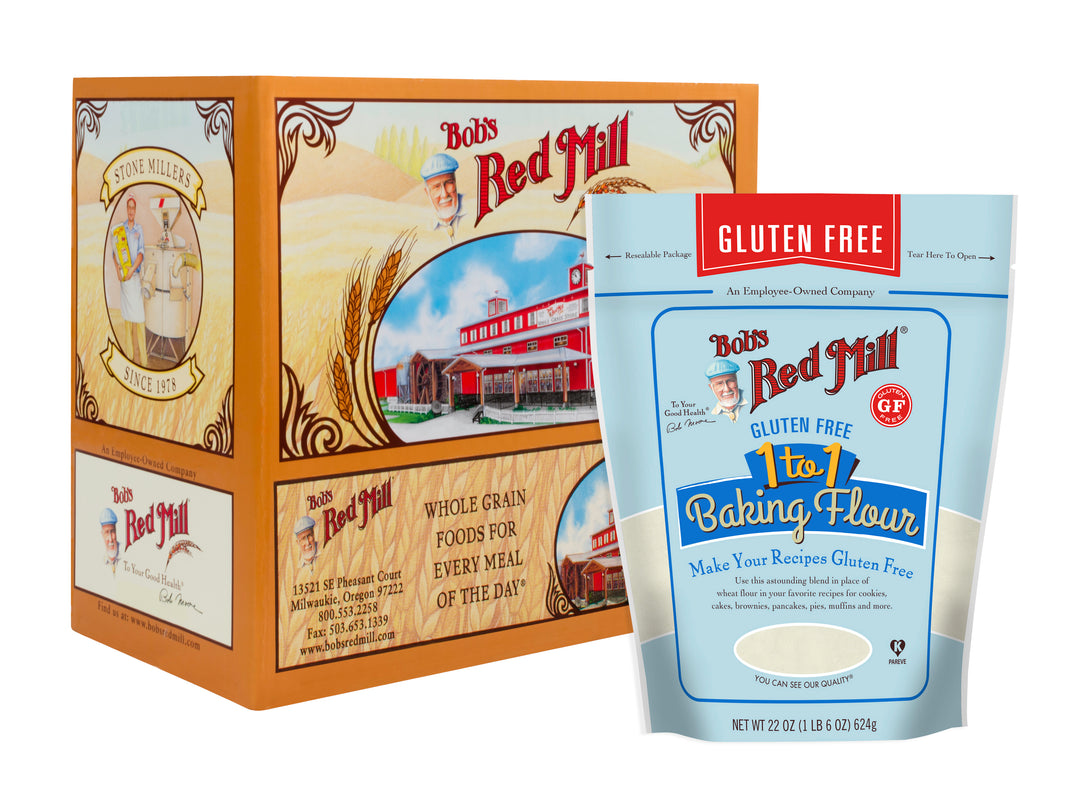 Bob's Red Mill Gluten-Free 1-to-1 Baking Flour-22 oz. Bag-9 Boxes of 4 Bags-36/Case