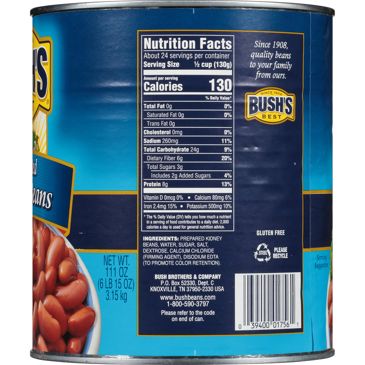 Bush's Best Light Red Kidney Beans-111 oz.-6/Case
