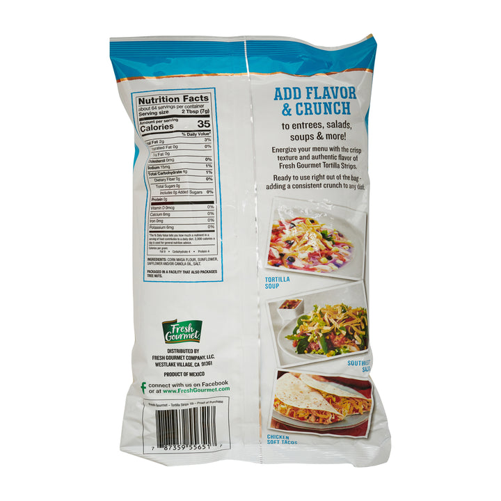 Fresh Gourmet Tortilla Strips Salad Topping Bag-1 lb.-10/Case