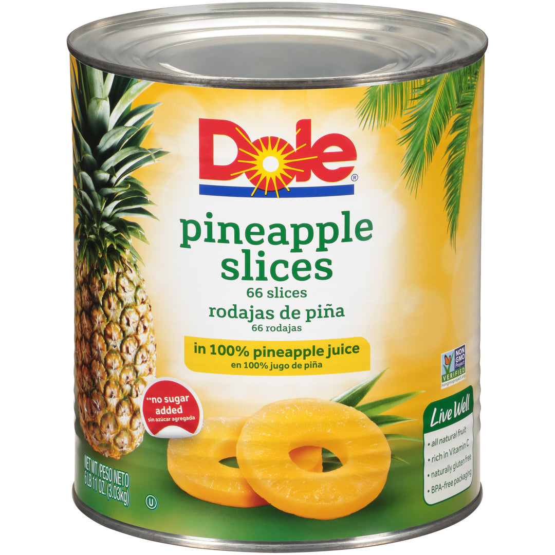 Dole In 100% Juice Slice Pineapple-107.04 oz.-6/Case