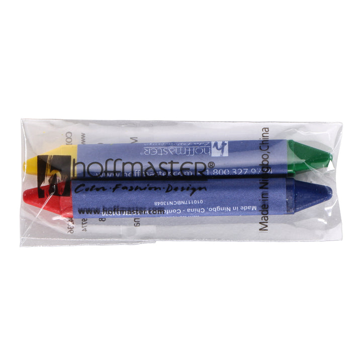 Hoffmaster Mini Triangular Double Tip Red-Blue And Yellow-Green Crayon-2 Each-500/Case