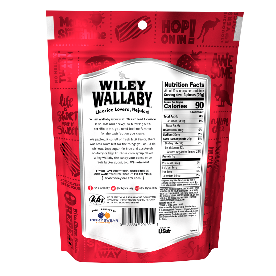 Wiley Wallaby Red Licorice-10 oz.-10/Case