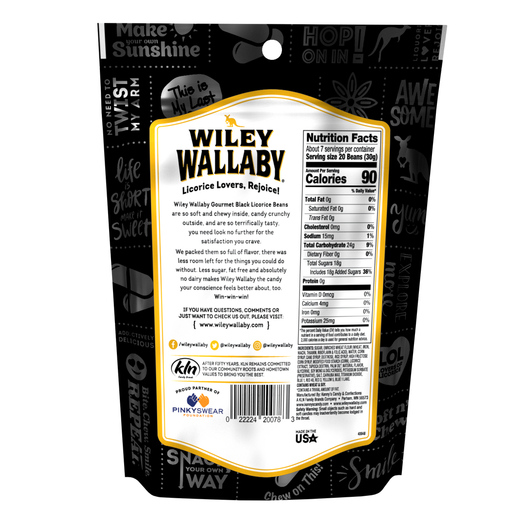 Wiley Wallaby Outback Beans Black Licorice-7.05 oz.-12/Case