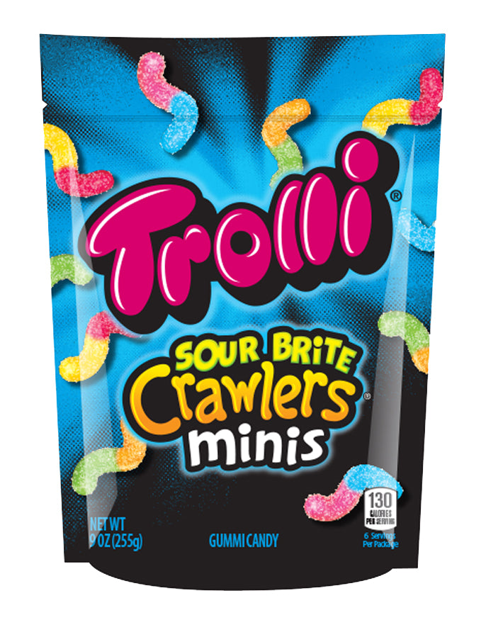Trolli Minis Sour Brite Crawlers Gummy Candy-9 oz.-6/Case