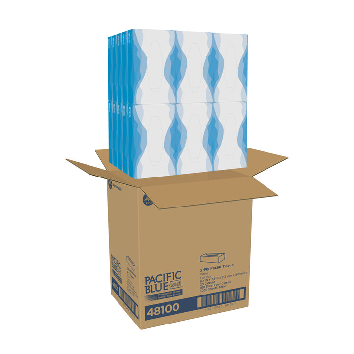 Preference Facial Tissue Flat Box White-1 Count-30/Case