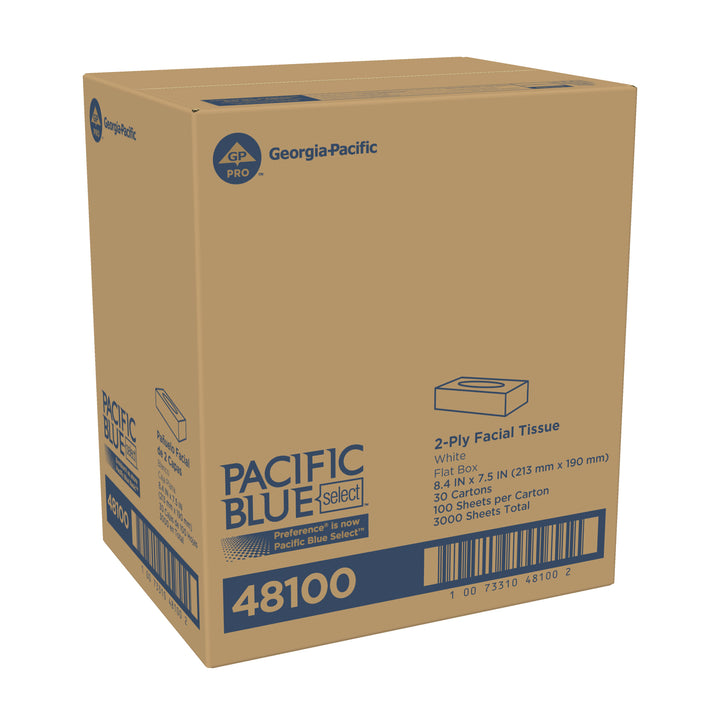 Preference Facial Tissue Flat Box White-1 Count-30/Case