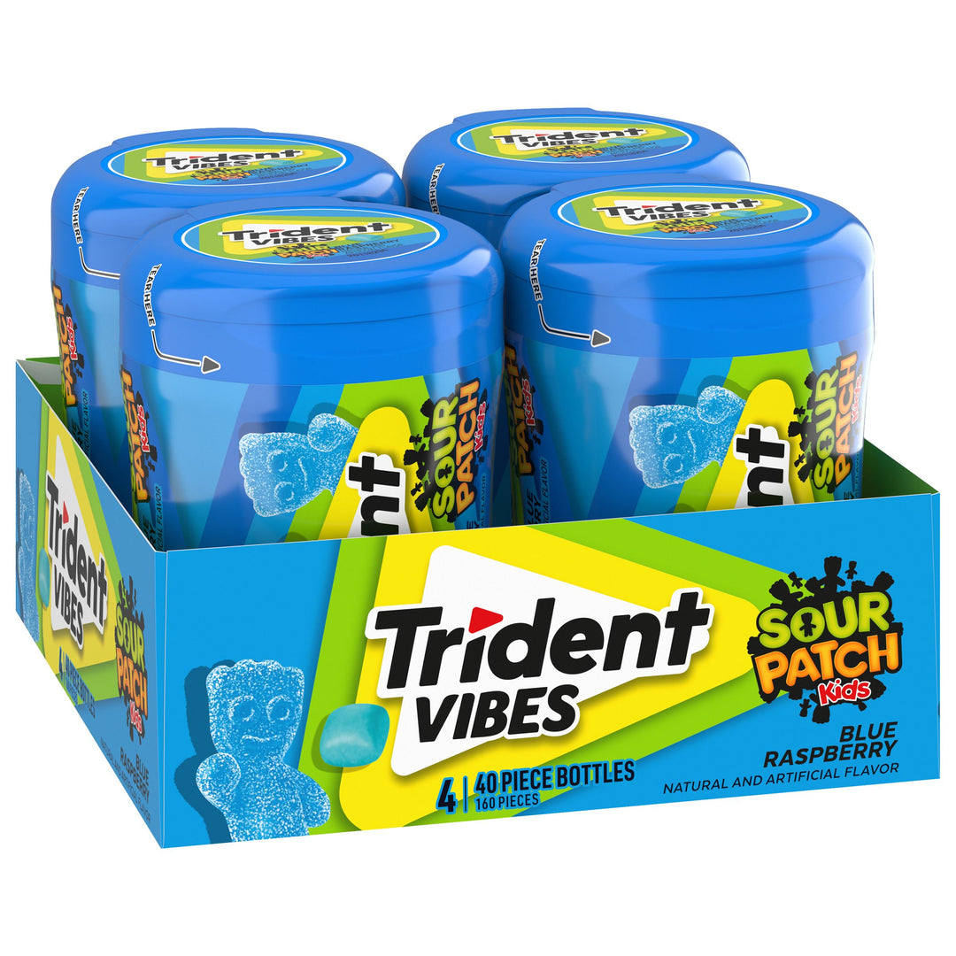 Trident Vibes Gum Blue Raspberry-40 Count-4/Box-6/Case