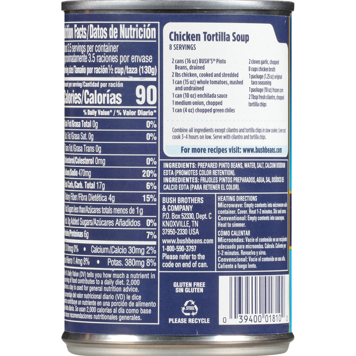 Bush's Best Pinto Beans-16 oz.-12/Case