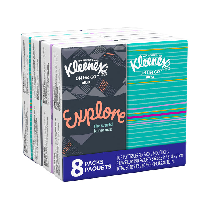 Kleenex Facial Tissues To Go Pocket Pack-80 Count-12/Case