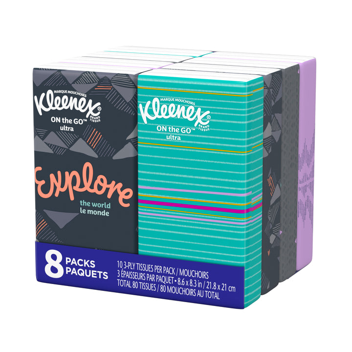 Kleenex Facial Tissues To Go Pocket Pack-80 Count-12/Case