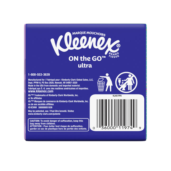 Kleenex Facial Tissues To Go Pocket Pack-80 Count-12/Case