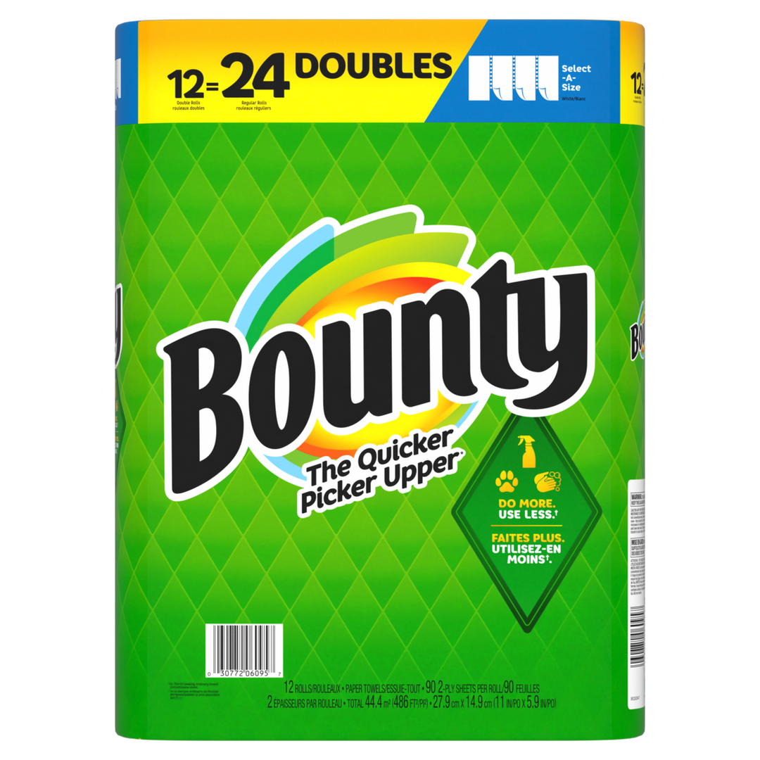 Bounty Base Paper Towel Select-A-Size Roll White-486 Square Foot-1/Case