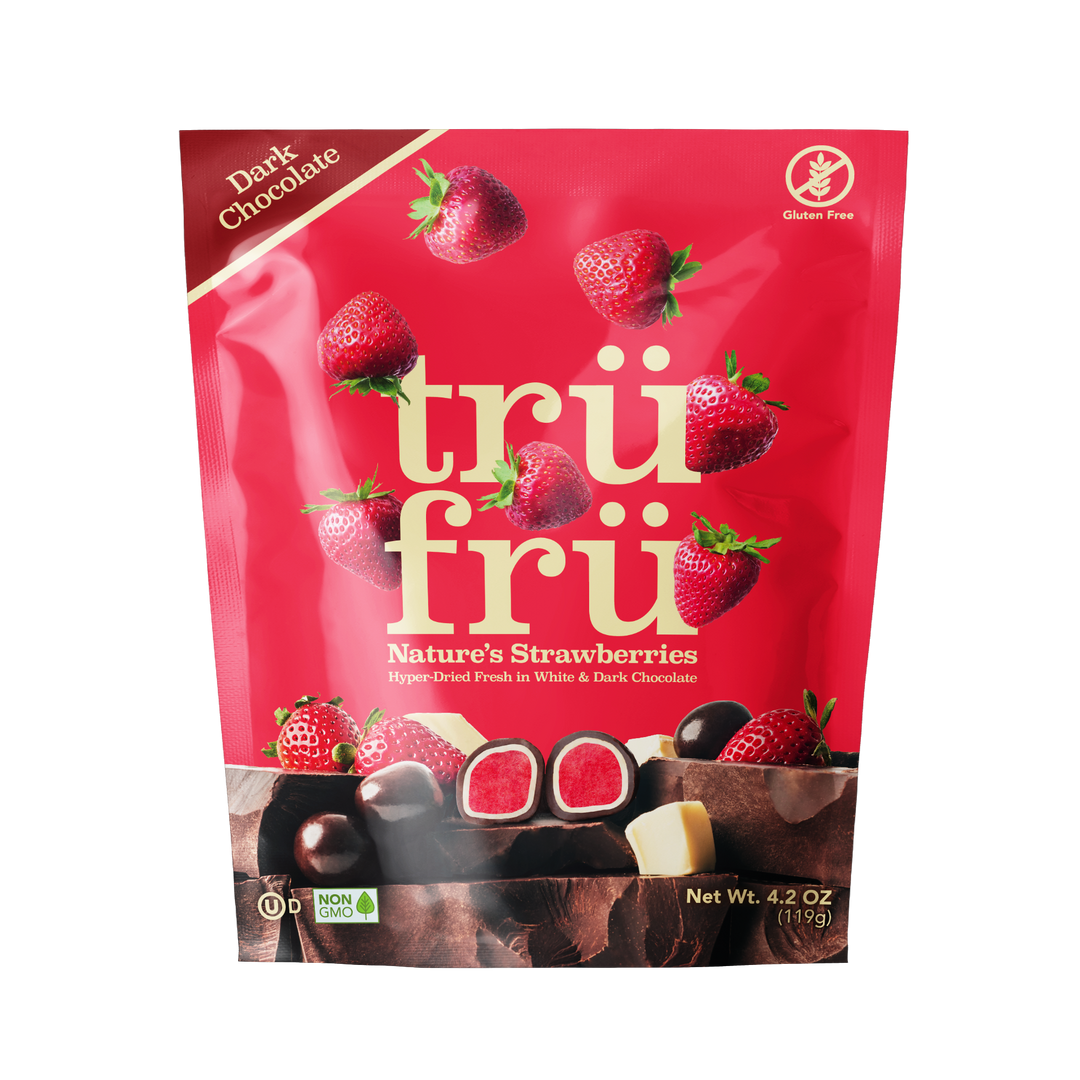 Tru Fru Hyper-Dried Grab & Share Real Strawberries In Dark Chocolate-4.2 oz.-6/Case
