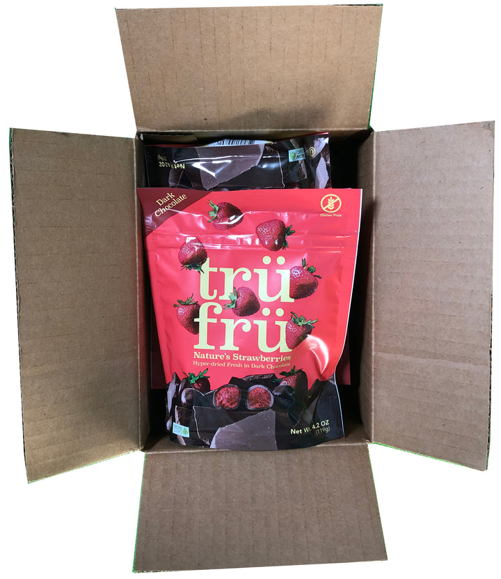 Tru Fru Hyper-Dried Grab & Share Real Strawberries In Dark Chocolate-4.2 oz.-6/Case
