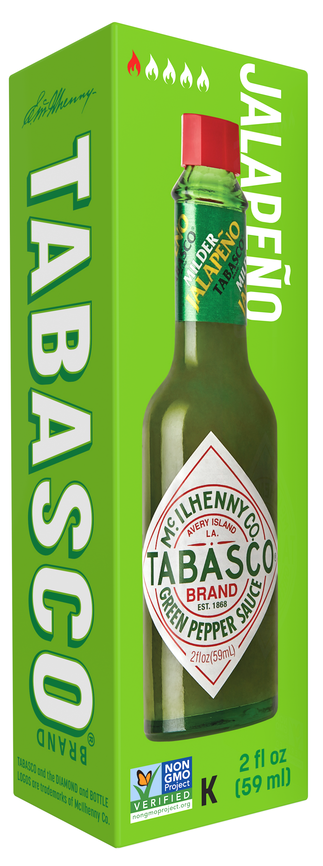 Tabasco Tomato Basil Green Pepper Sauce Bottle-2 fl oz.-12/Case