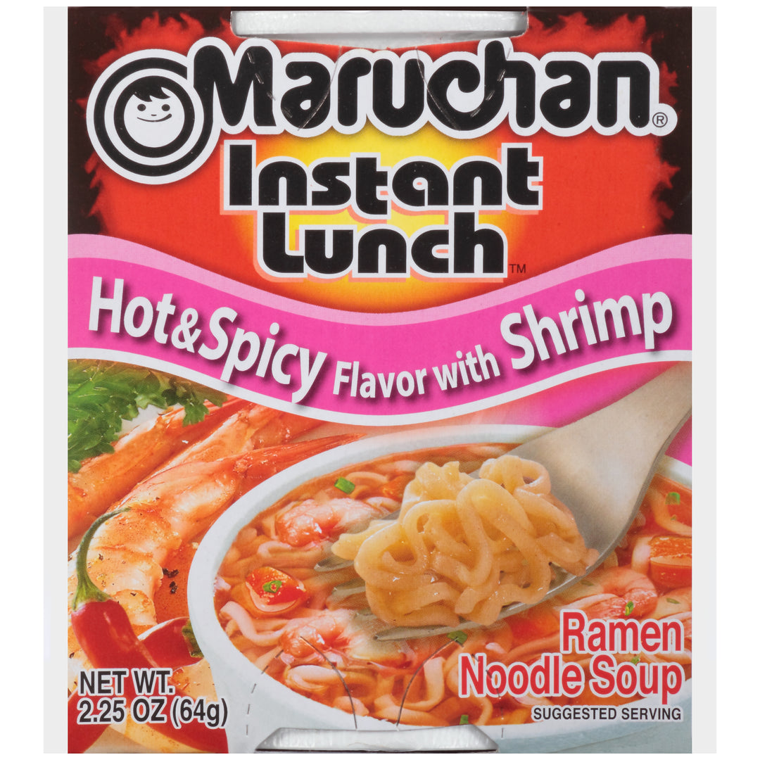 Maruchan Instant Hot & Spicy Shrimp Flavored Ramen Noodle Soup-2.25 oz.-12/Case
