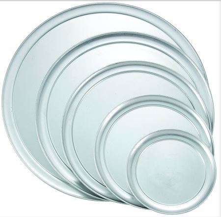Winco 12 Inch Wide Rim Pizza Tray Aluminum-1 Each