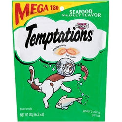 Whiskas Temptations Seafood Medley Mega Bag-6.3 oz.-10/Case