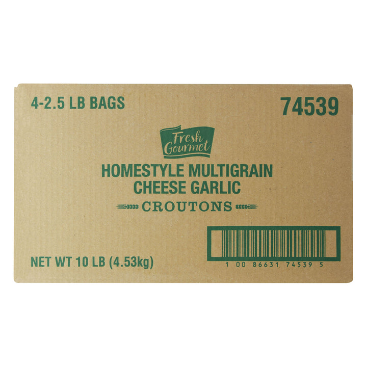 Fresh Gourmet Homestyle Cheese And Garlic Multi-Grain Crouton Bulk-2.5 lb.-4/Case