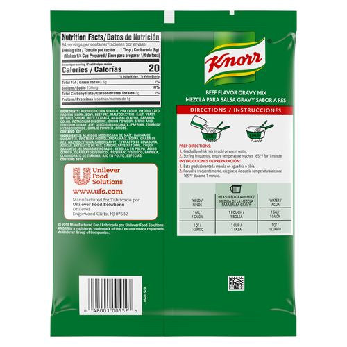 Knorr Beef Flavor Gravy Mix-12.66 oz.-6/Case