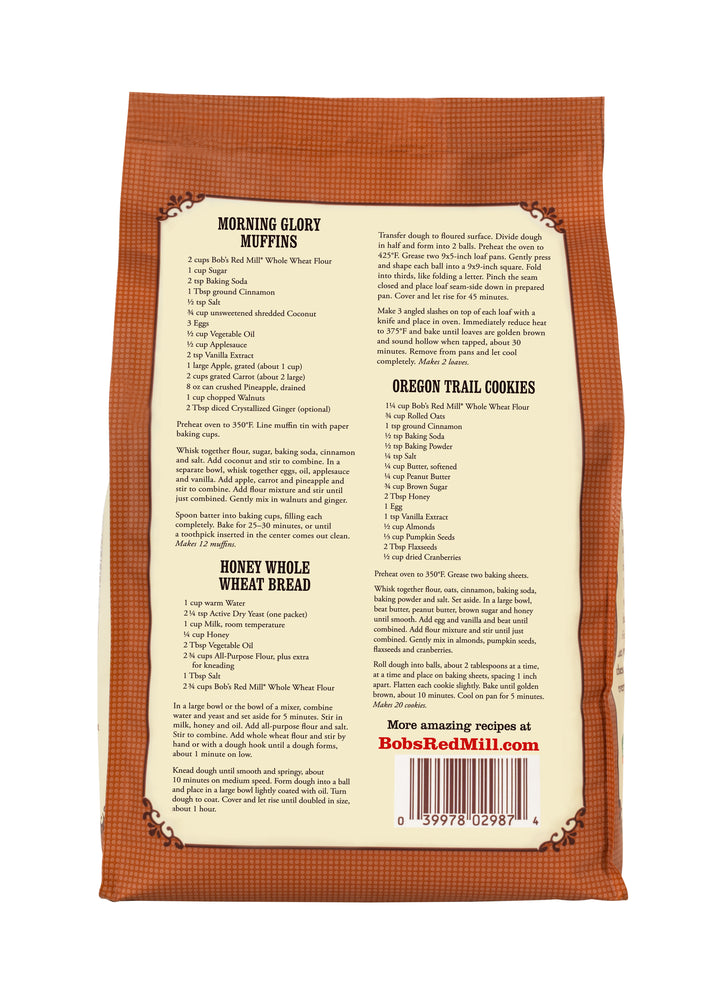 Bob's Red Mill Natural Foods Inc Flour Wheat Whole Organic-5 lb.-4/Case