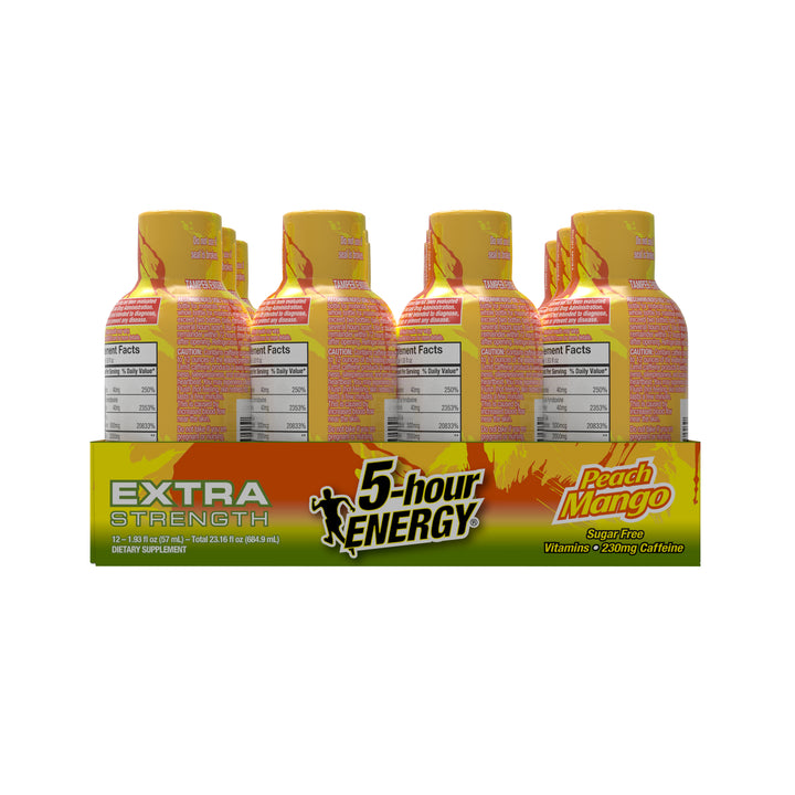 5-Hour Energy Extra Strength Peach Mango Energy Shot-1.93 fl oz.s-12/Box-18/Case