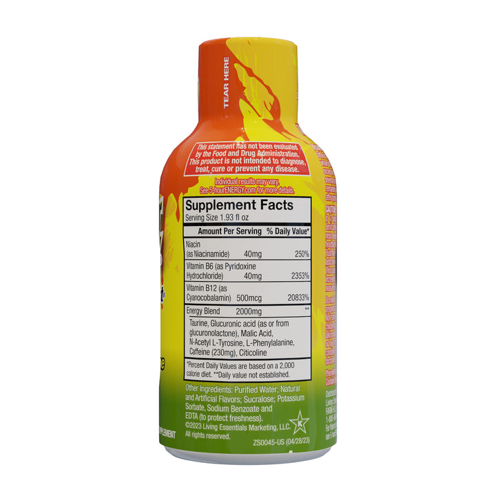 5-Hour Energy Extra Strength Peach Mango Energy Shot-1.93 fl oz.s-12/Box-18/Case