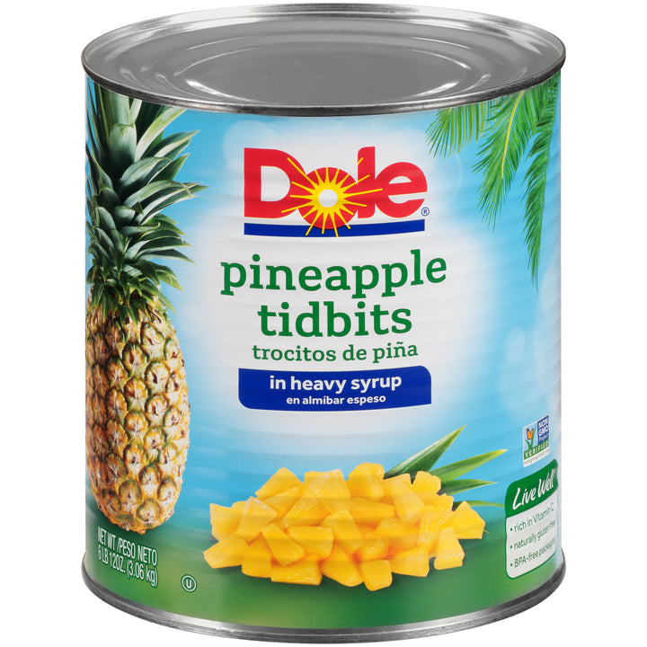 Dole In Heavy Syrup Tidbit Pineapple-106 oz.-6/Case